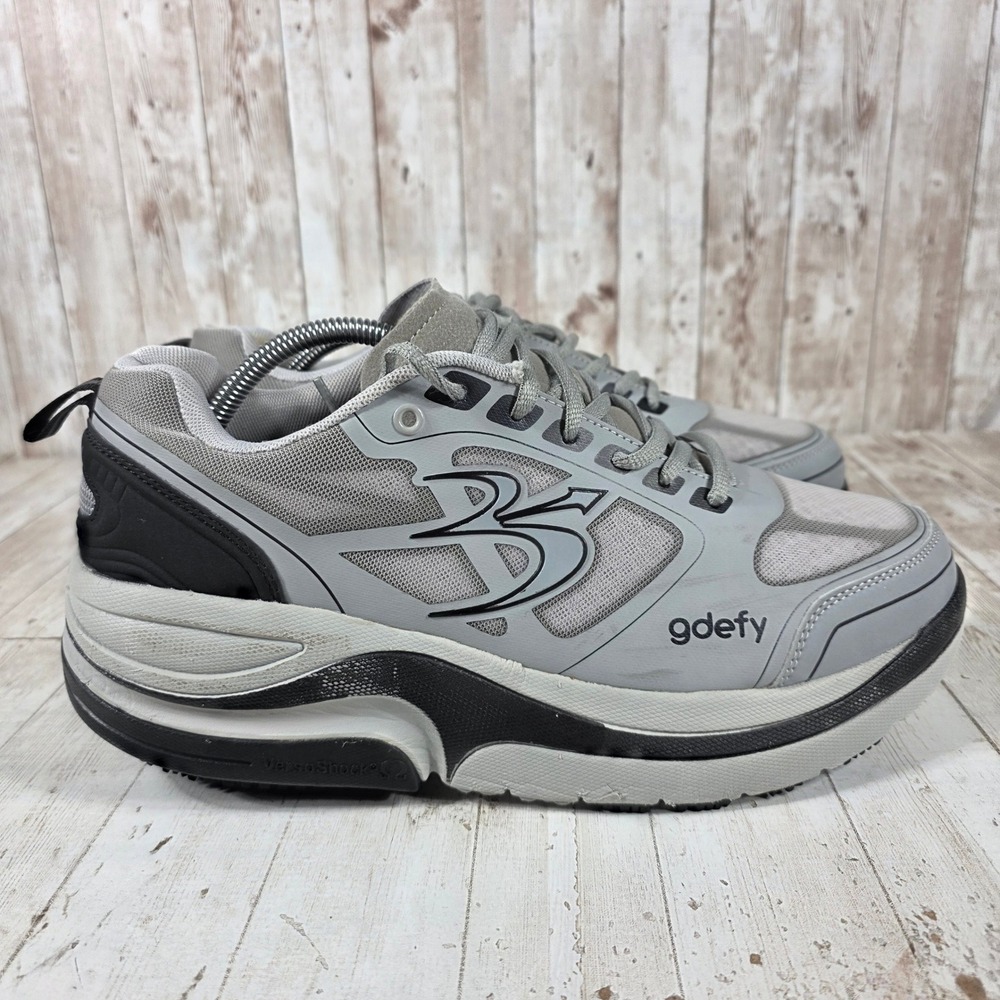 Gravity Defyer G-Defy Ion Mens 11 Wide Grey Black Walking Shoes TB9022MGS-W